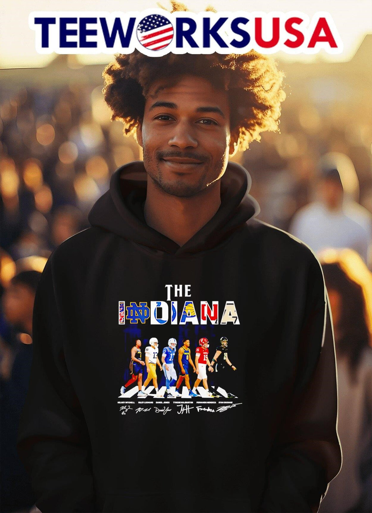 The Indiana Abbey Road signatures - Adult & Kids T-Shirts, Sweatshirts & Hoodies apparel design preview 2