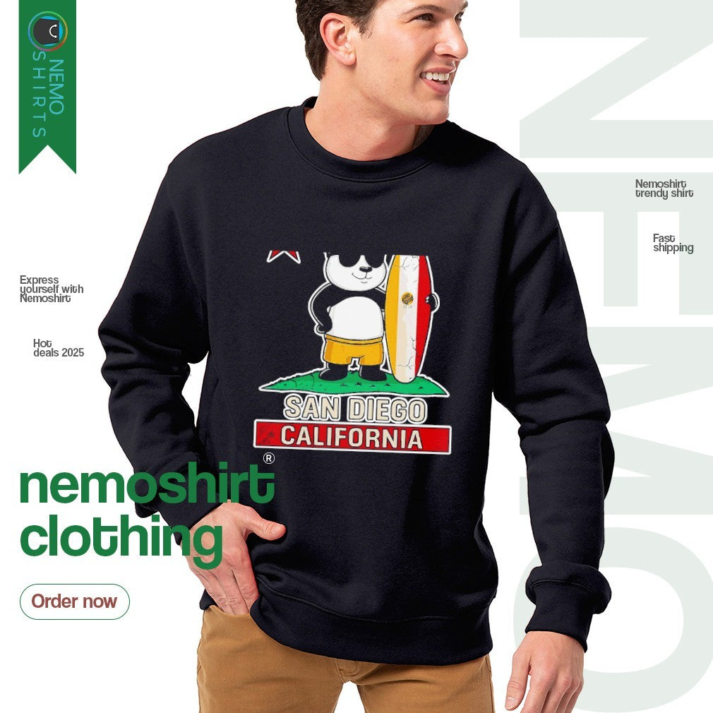 San Diego California cool panda surfer - Adult & Kids T-Shirts, Sweatshirts & Hoodies product image 4