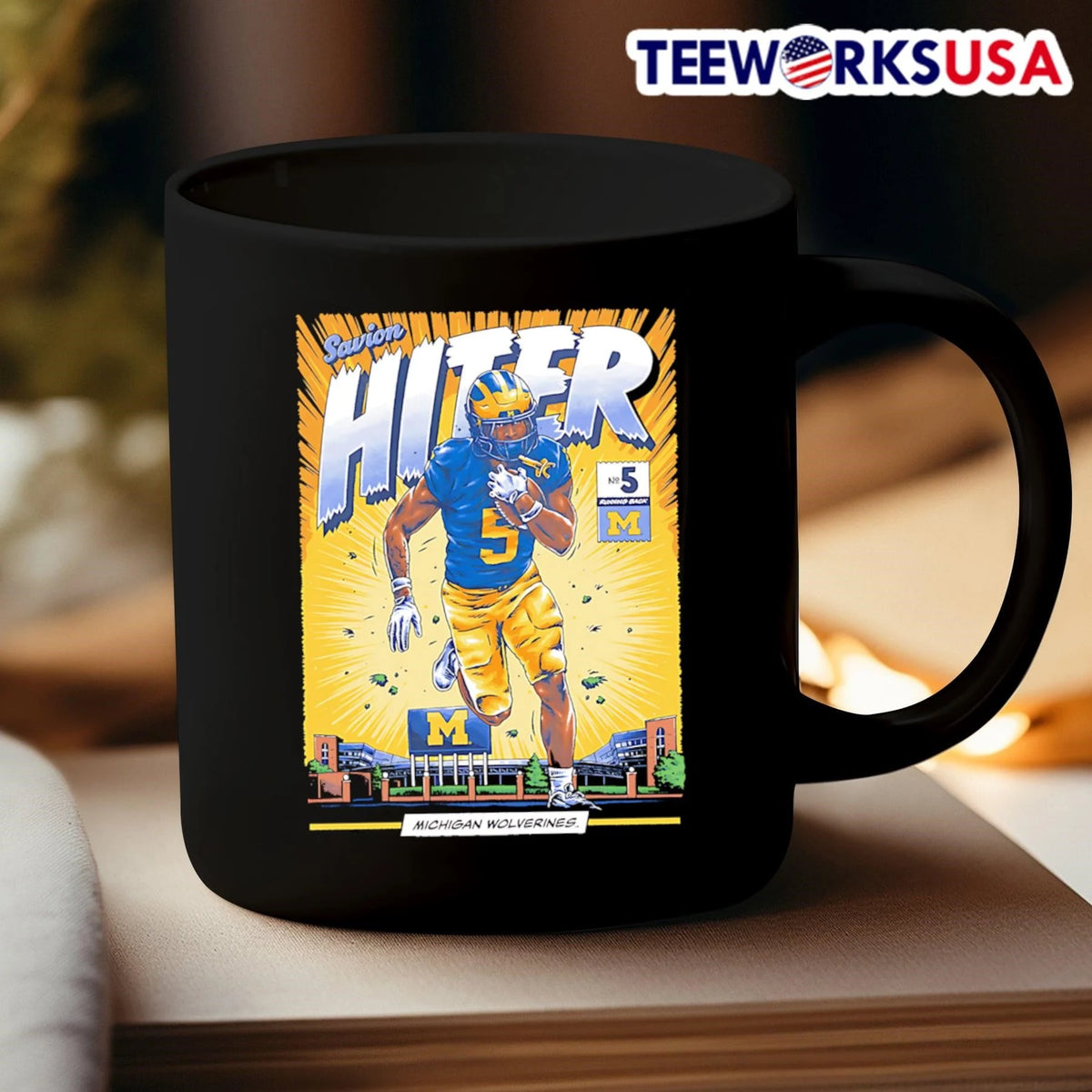 Michigan Wolverines #5 Savion Hiter - Adult & Kids T-Shirts, Sweatshirts & Hoodies apparel design preview 3