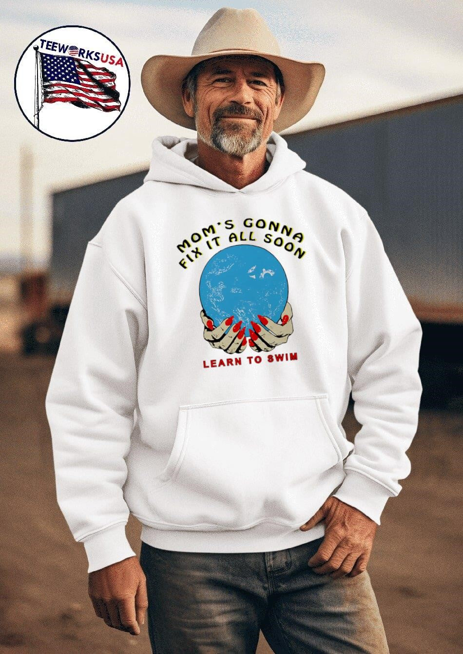 Mom's gonna fix it all soon learn to swim - Adult & Kids T-Shirts, Sweatshirts & Hoodies apparel design preview 2