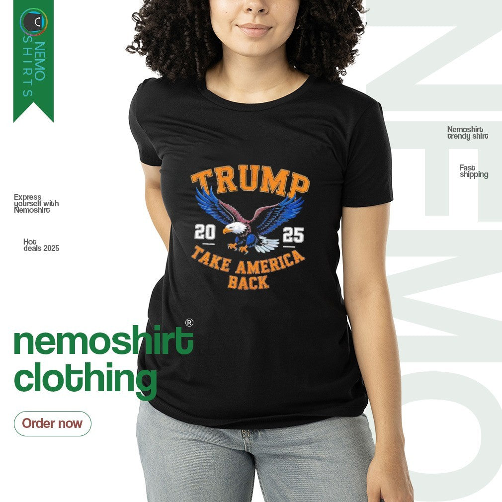 Trump take America back 2025 bald eagle - Adult & Kids T-Shirts, Sweatshirts & Hoodies apparel design preview 3