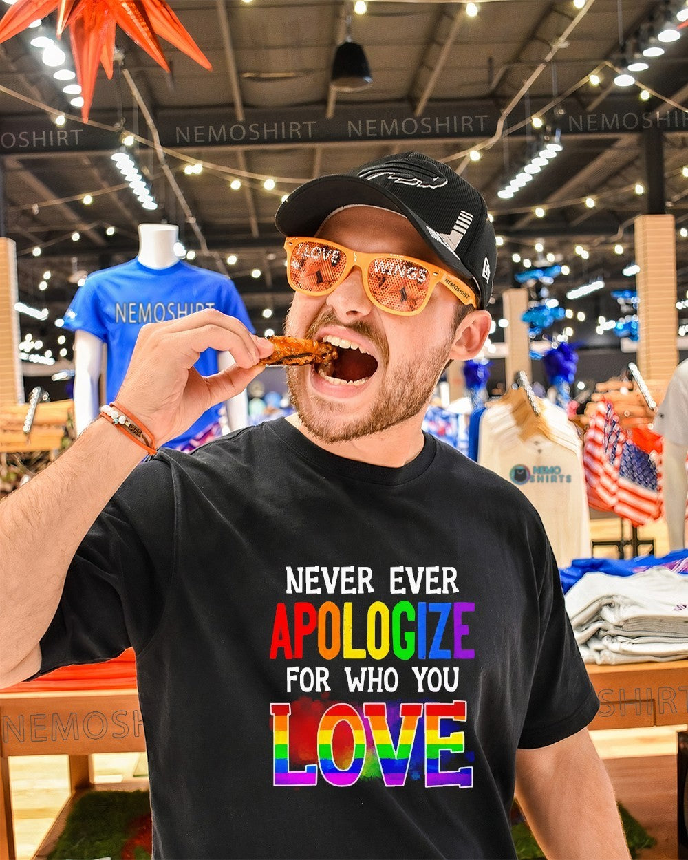 Never ever apologize for who you love LGBT Ships Free - Adult & Kids T-Shirts, Sweatshirts & Hoodies apparel design preview 1