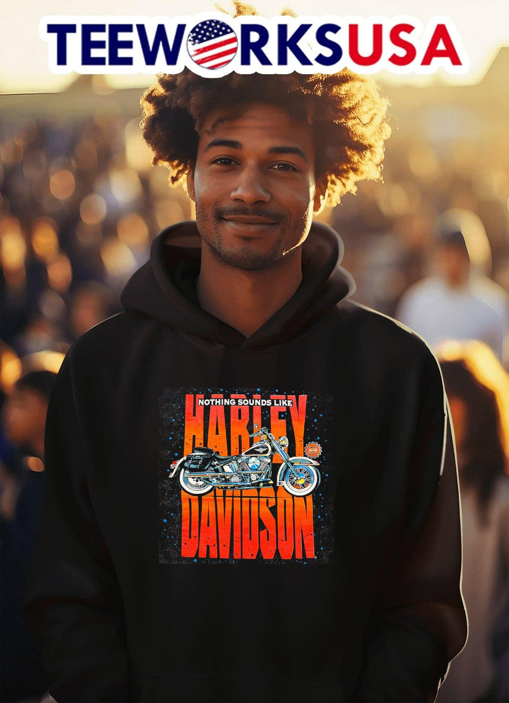 Nothing sounds like Harley Davidson motorbike - Adult & Kids T-Shirts, Sweatshirts & Hoodies apparel design preview 2