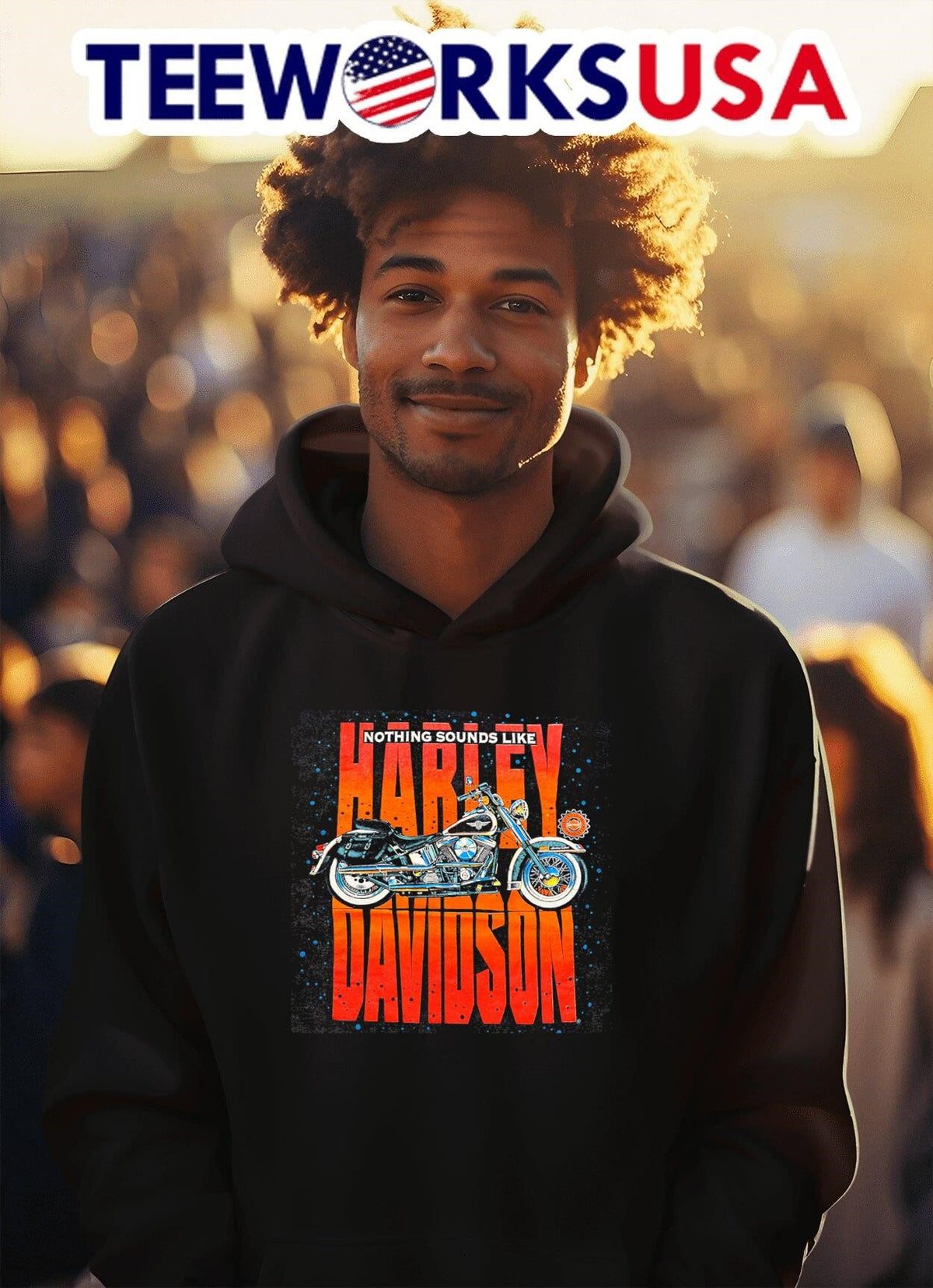 Nothing sounds like Harley Davidson motorbike - Adult & Kids T-Shirts, Sweatshirts & Hoodies apparel design preview 2