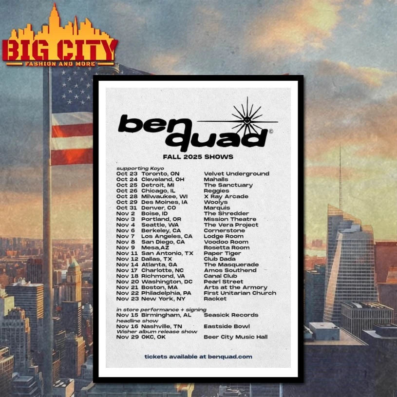 Ben Quad Fall New Tour 2025 Poster - Adult & Kids T-Shirts, Sweatshirts & Hoodies apparel design preview 4