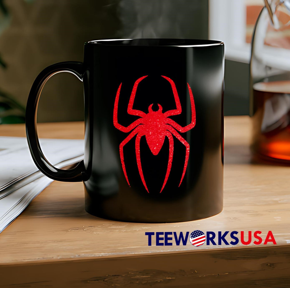Glitter Spider red - Adult & Kids T-Shirts, Sweatshirts & Hoodies apparel design preview 2