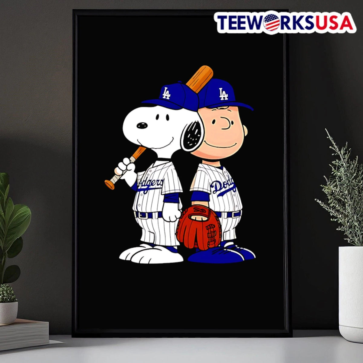 Dodgers Snoopy And Charlie Brown - Adult & Kids T-Shirts, Sweatshirts & Hoodies apparel design preview 5