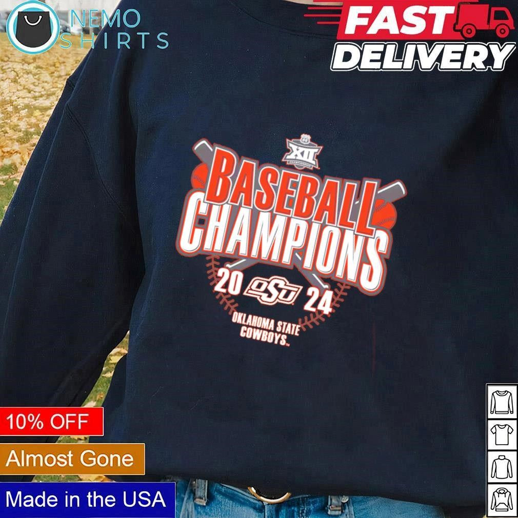 Oklahoma State Cowboys 2024 Big 12 baseball - Adult & Kids T-Shirts, Sweatshirts & Hoodies apparel design preview 3
