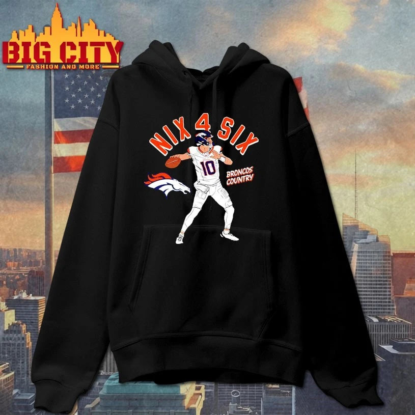 Denver Football Bo Nix Player Illustrative Pack - Adult & Kids T-Shirts, Sweatshirts & Hoodies apparel design preview 2