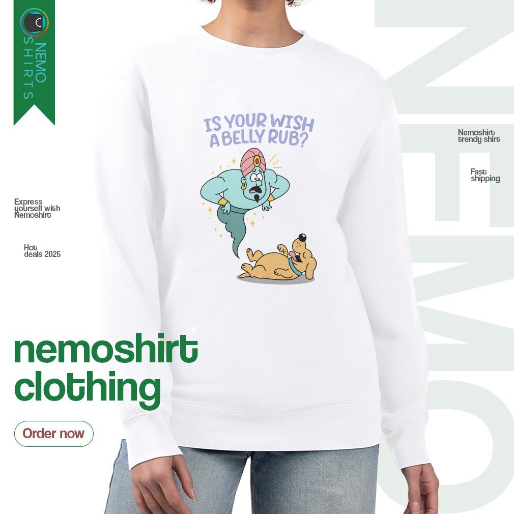 Is your wish abelly rub genie and dog - Adult & Kids T-Shirts, Sweatshirts & Hoodies apparel design preview 4