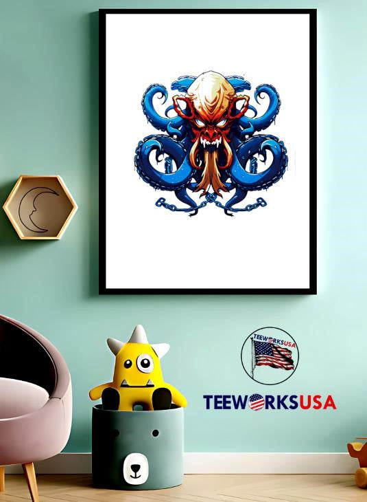 Devil Kraken Short Sleeve Performance - Adult & Kids T-Shirts, Sweatshirts & Hoodies apparel design preview 3