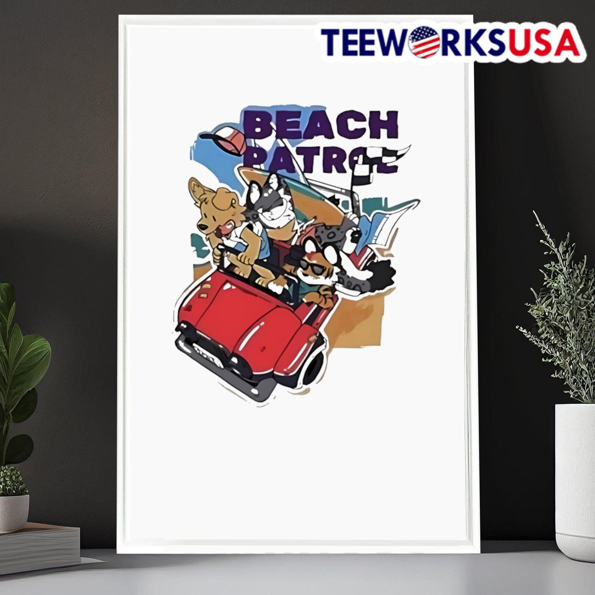 Beach Patrol Dogs Car - Adult & Kids T-Shirts, Sweatshirts & Hoodies apparel design preview 6