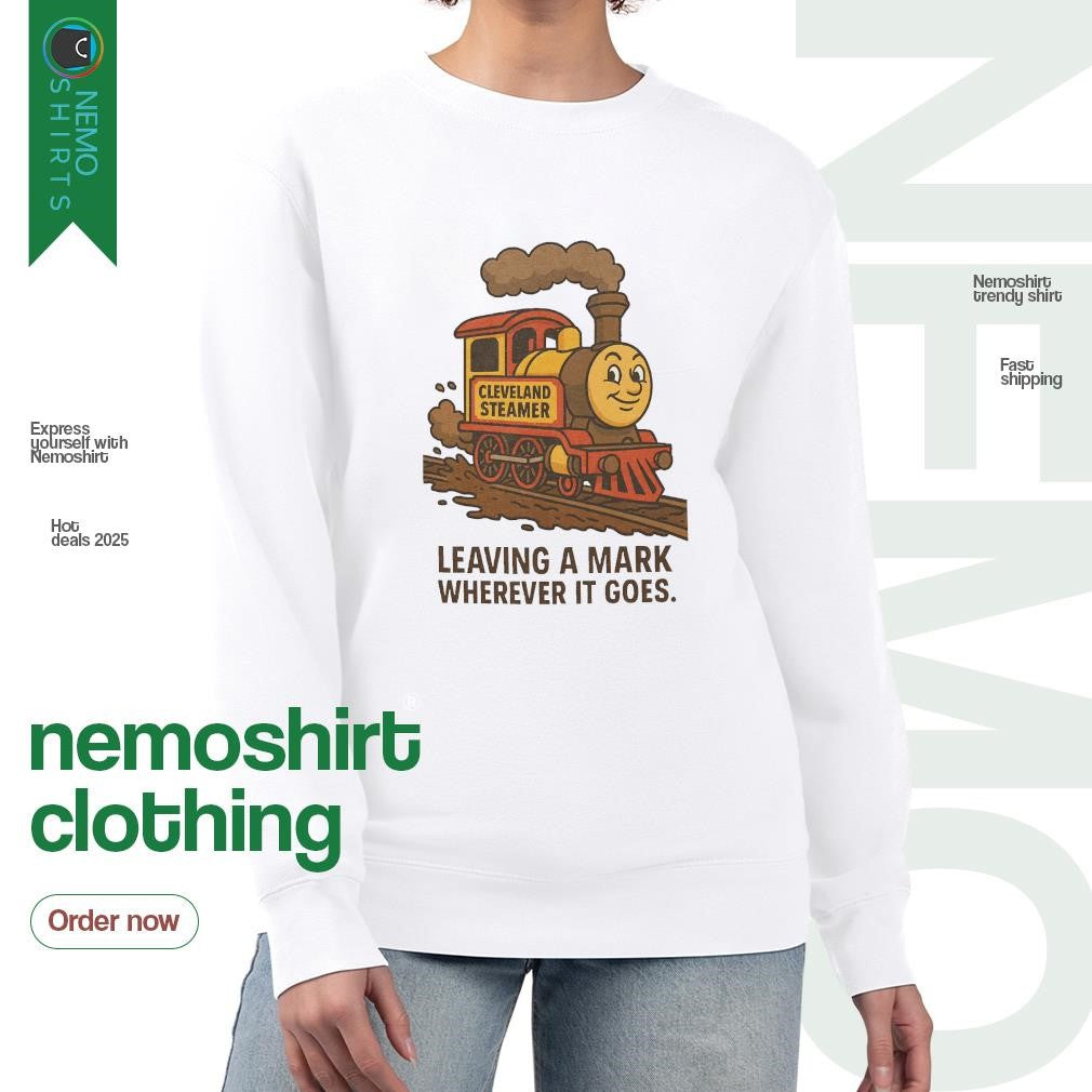Leaving a mark wherever it goes Cleveland steamer - Adult & Kids T-Shirts, Sweatshirts & Hoodies apparel design preview 4