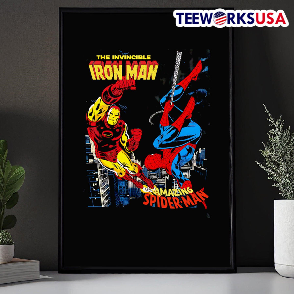 Iron Man vs Spider-man graphic - Adult & Kids T-Shirts, Sweatshirts & Hoodies apparel design preview 5