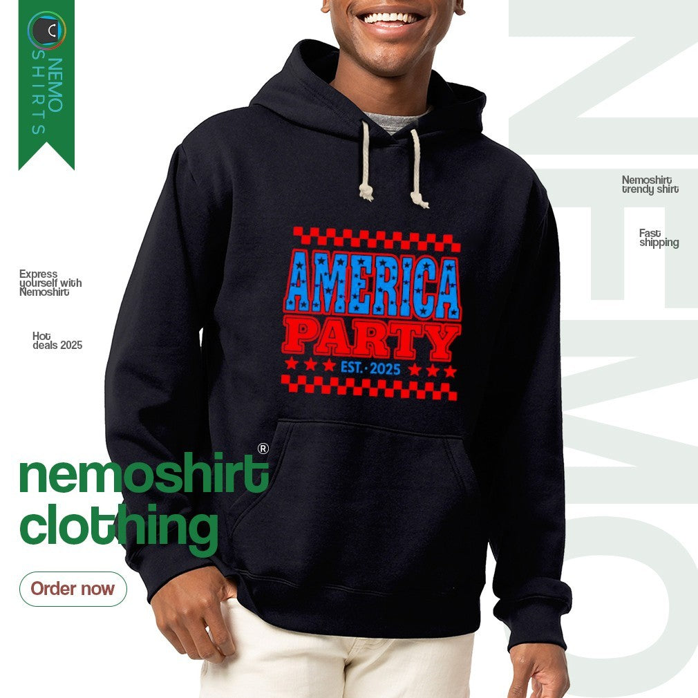 Elon Musk new America party est 2025 - Adult & Kids T-Shirts, Sweatshirts & Hoodies apparel design preview 2