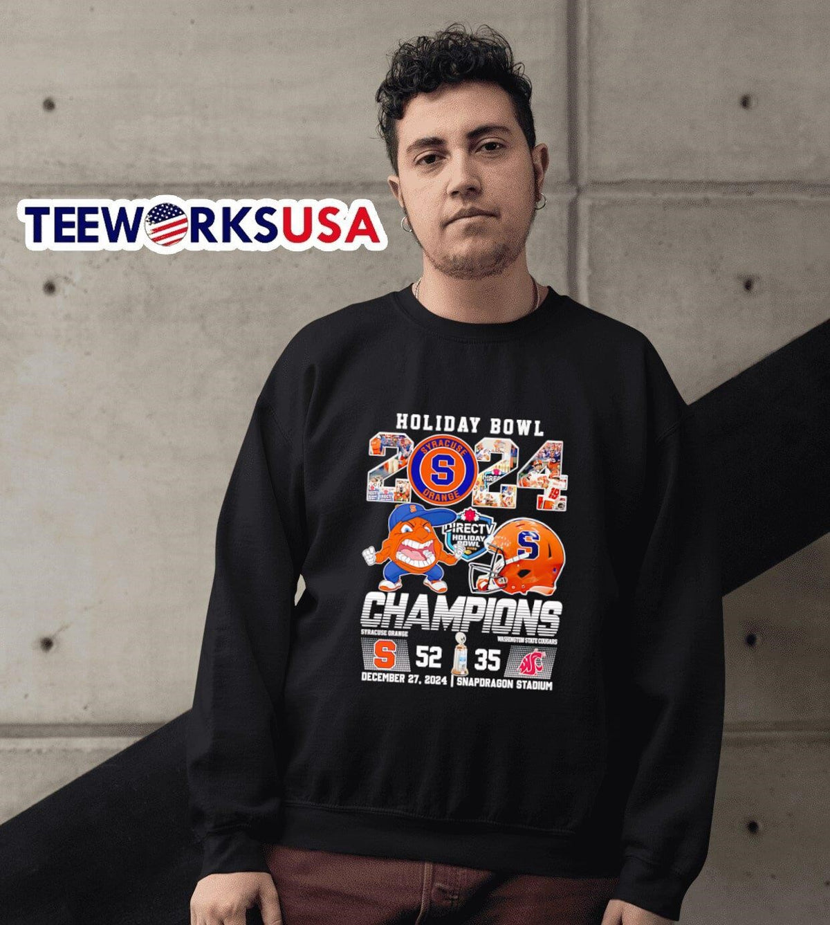Holiday Bowl 2024 Champions Syracuse Oranges 52 35 - Adult & Kids T-Shirts, Sweatshirts & Hoodies apparel design preview 6