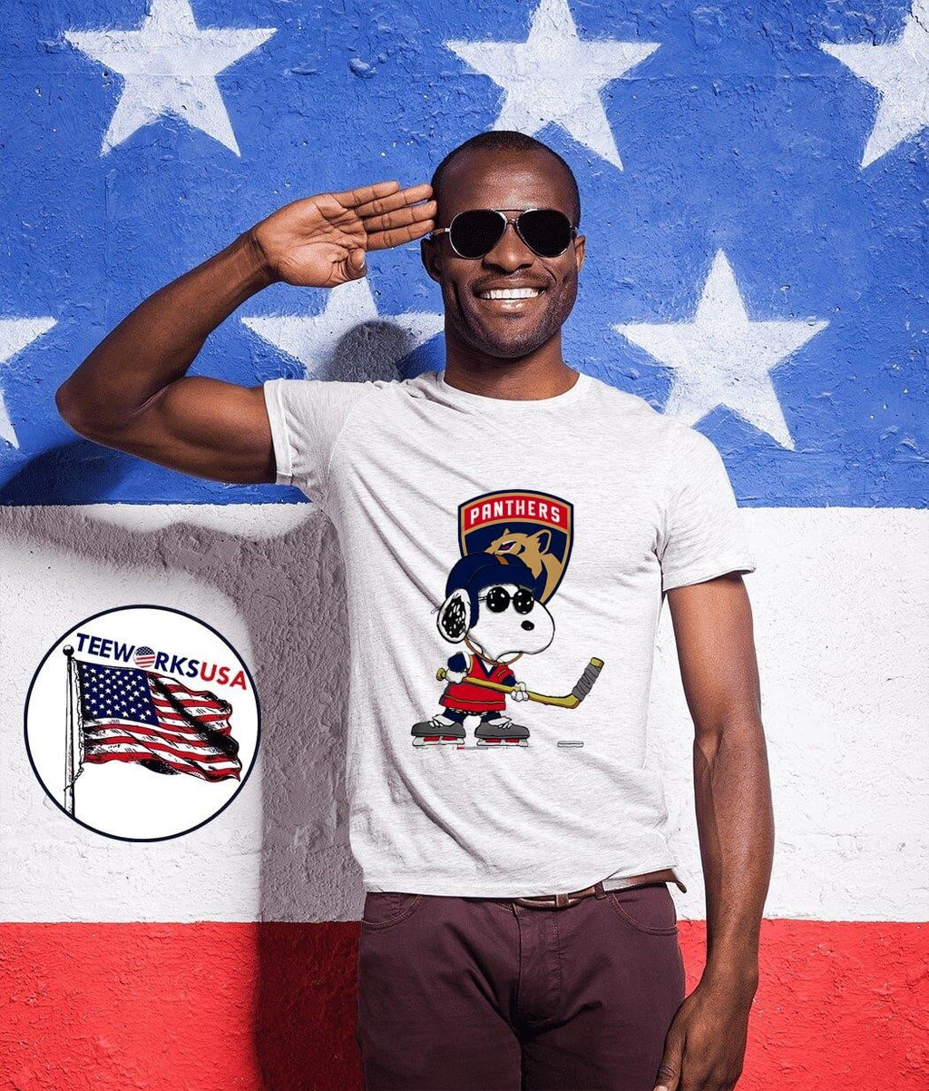 Florida Panthers Peanuts Snoopy - Adult & Kids T-Shirts, Sweatshirts & Hoodies apparel design preview 1