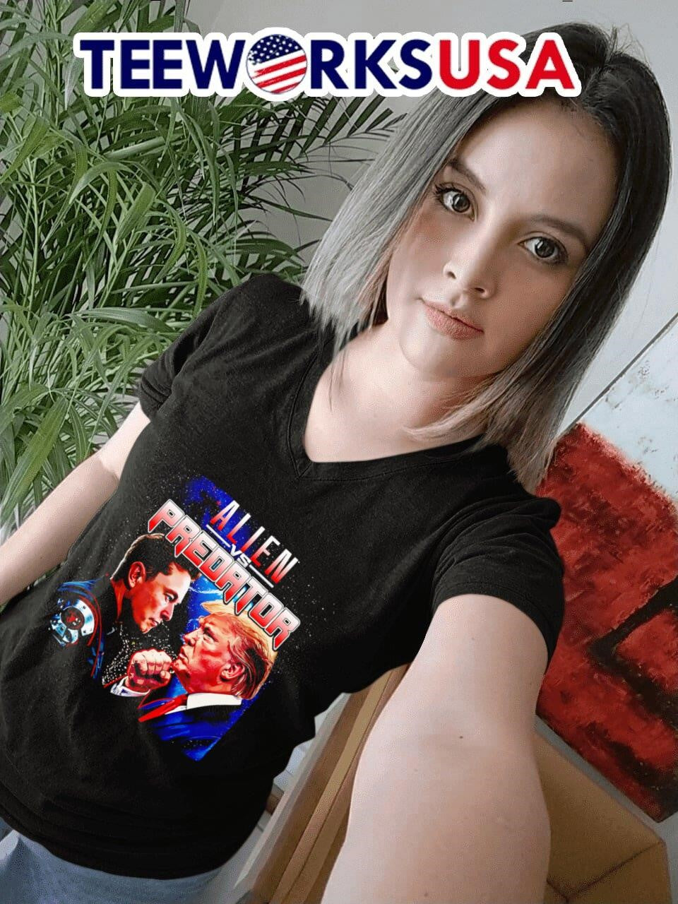 Alien vs Predator Elon Musk Donald Trump - Adult & Kids T-Shirts, Sweatshirts & Hoodies apparel design preview 7