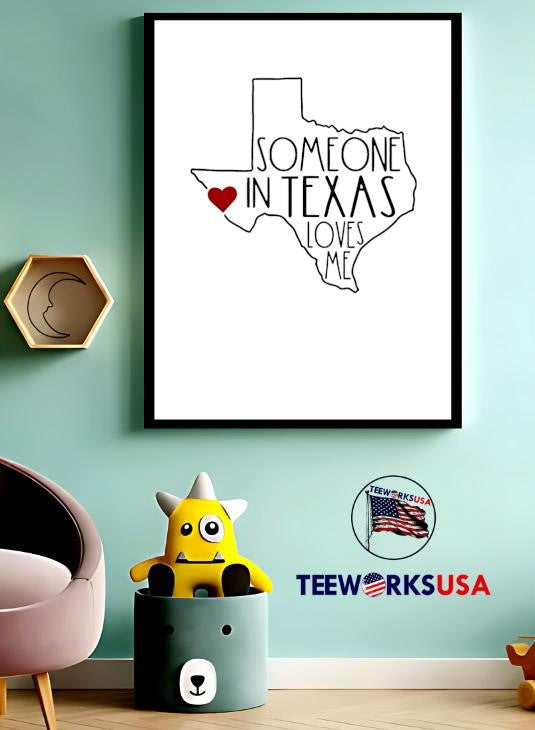 Someone in Texas loves me cute state pride gift - Adult & Kids T-Shirts, Sweatshirts & Hoodies apparel design preview 3