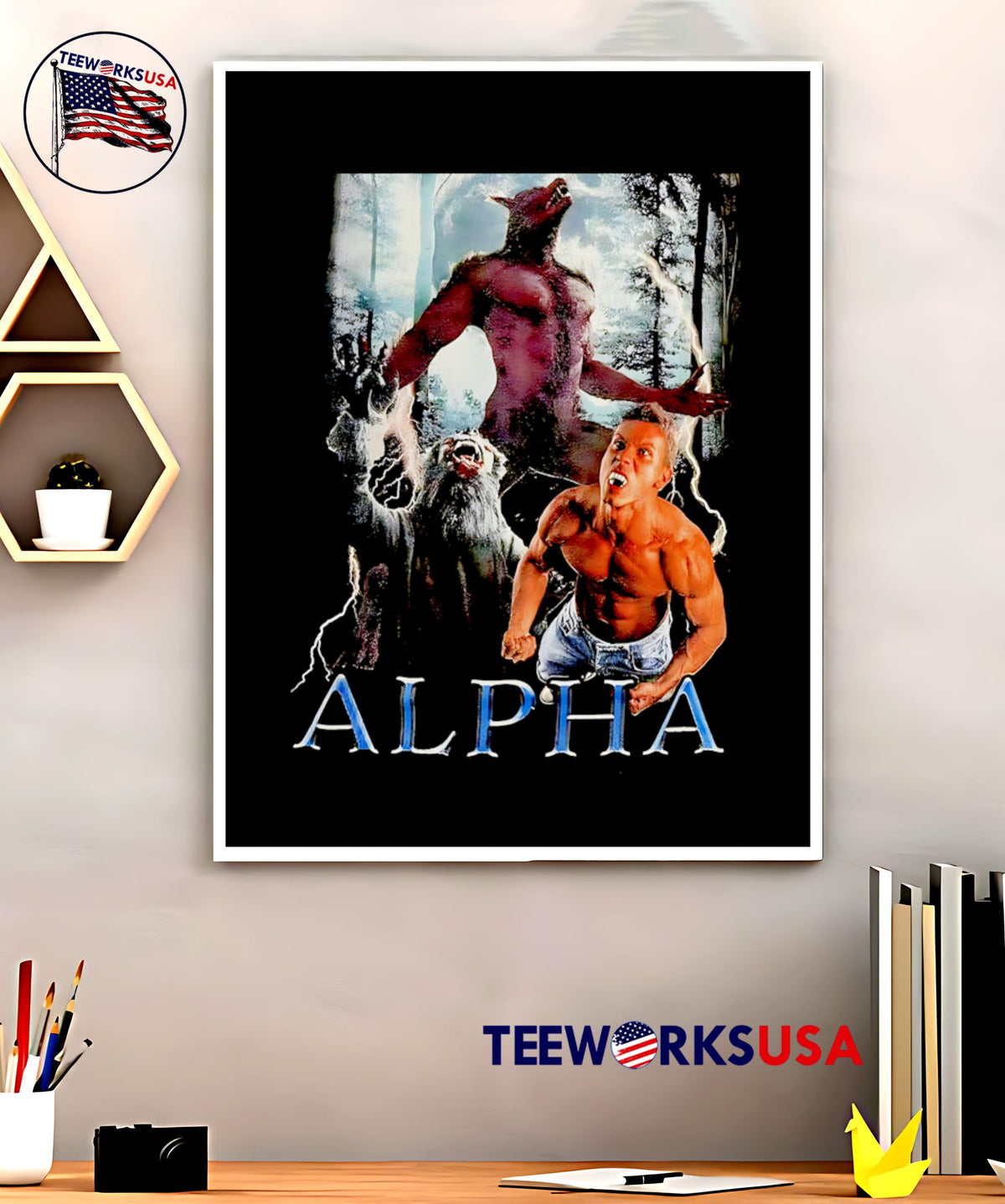 Wolf zombie Alpha - Adult & Kids T-Shirts, Sweatshirts & Hoodies apparel design preview 5