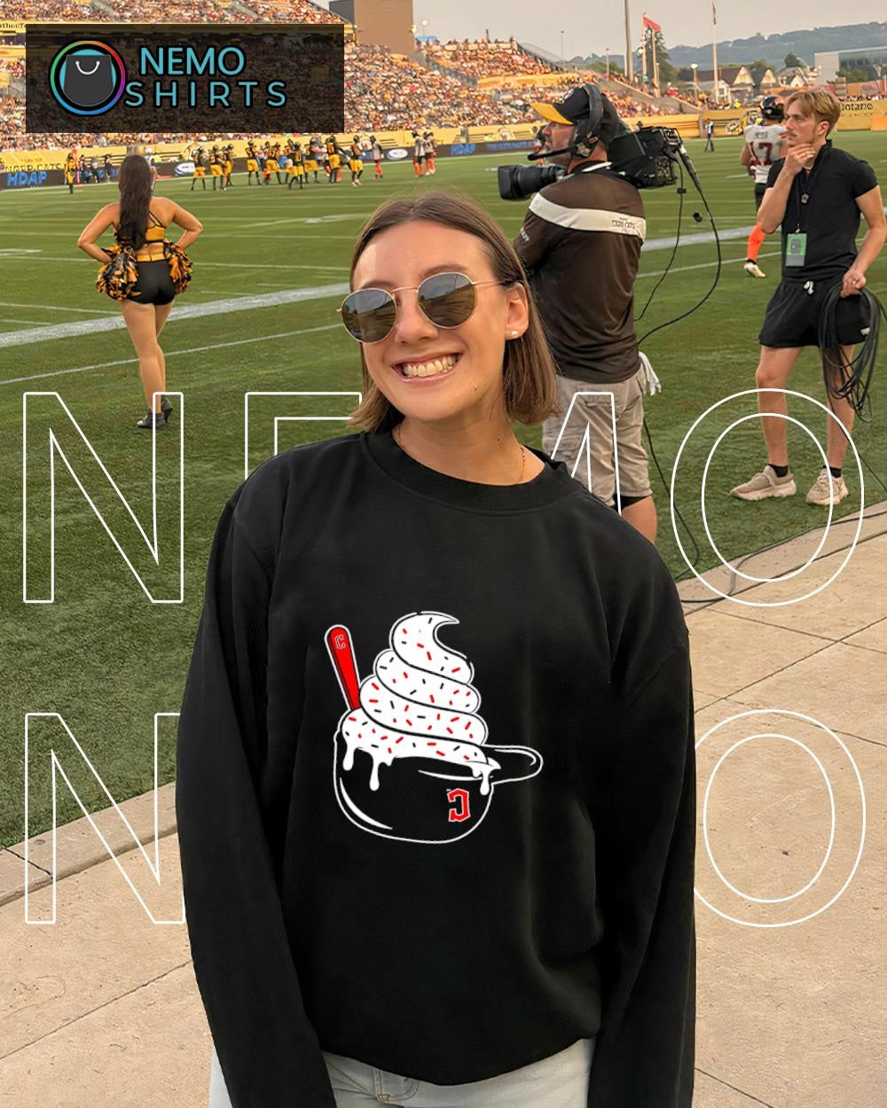 Ice Cream Cleveland Guardians helmet logo - Adult & Kids T-Shirts, Sweatshirts & Hoodies apparel design preview 4