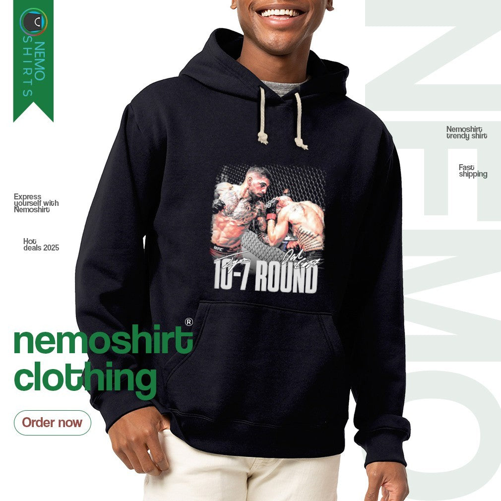 Ilia Topuria and Josh Emmett 10 7 round signatures - Adult & Kids T-Shirts, Sweatshirts & Hoodies apparel design preview 2