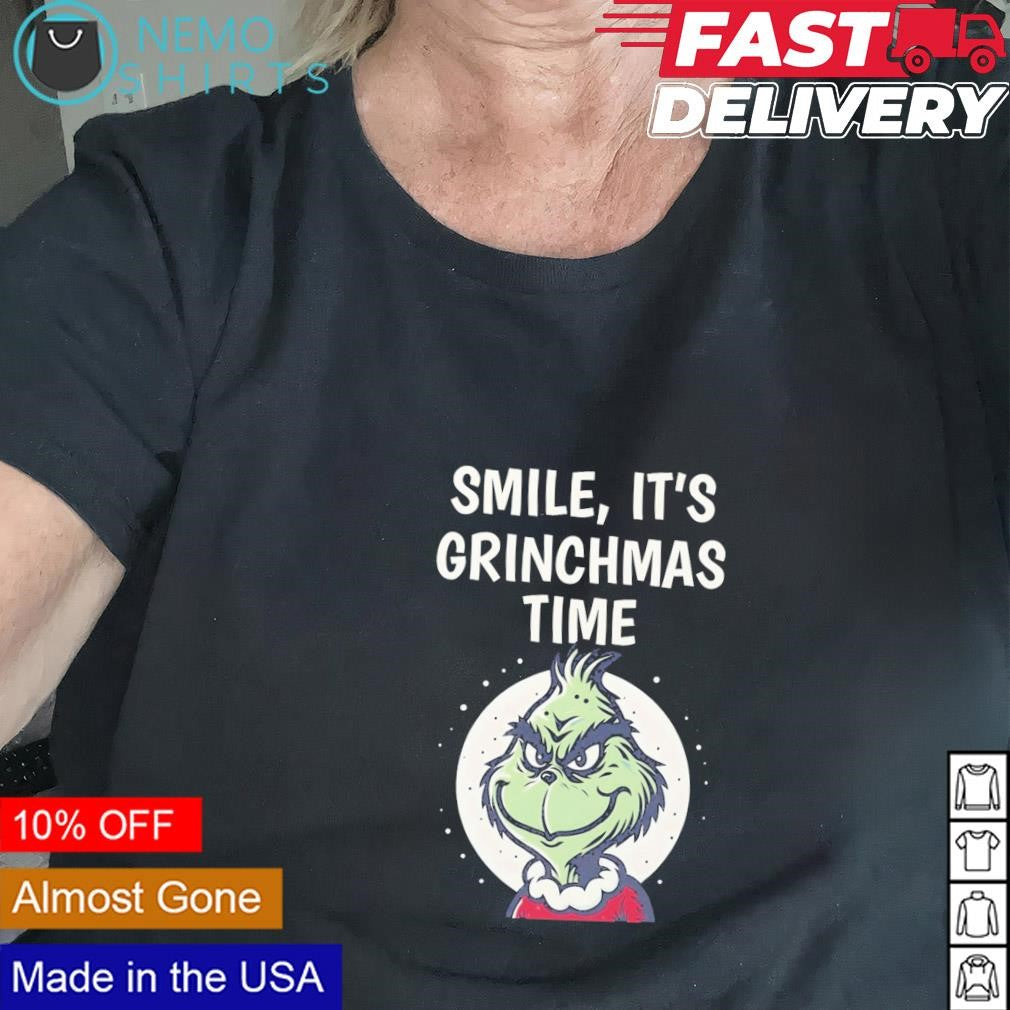 Grinch smile it's grinchmas time - Adult & Kids T-Shirts, Sweatshirts & Hoodies apparel design preview 1