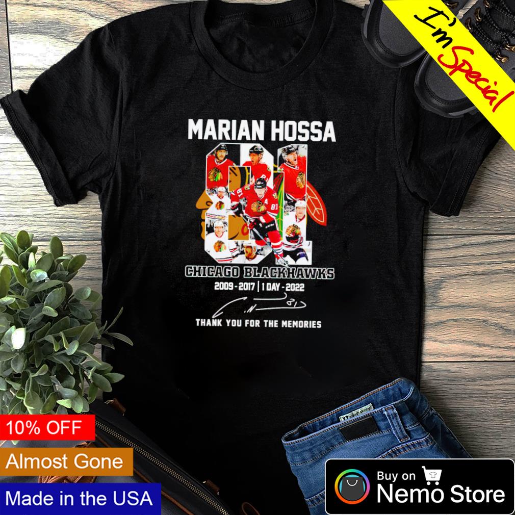Marian Hossa Chicago Blackhawks 2009 2017 signature - Adult & Kids T-Shirts, Sweatshirts & Hoodies apparel design preview 1