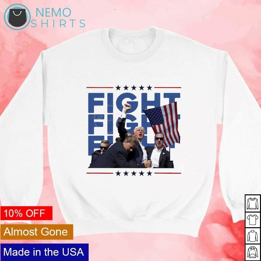 Fight Trump shooting 2024 - Adult & Kids T-Shirts, Sweatshirts & Hoodies apparel design preview 4