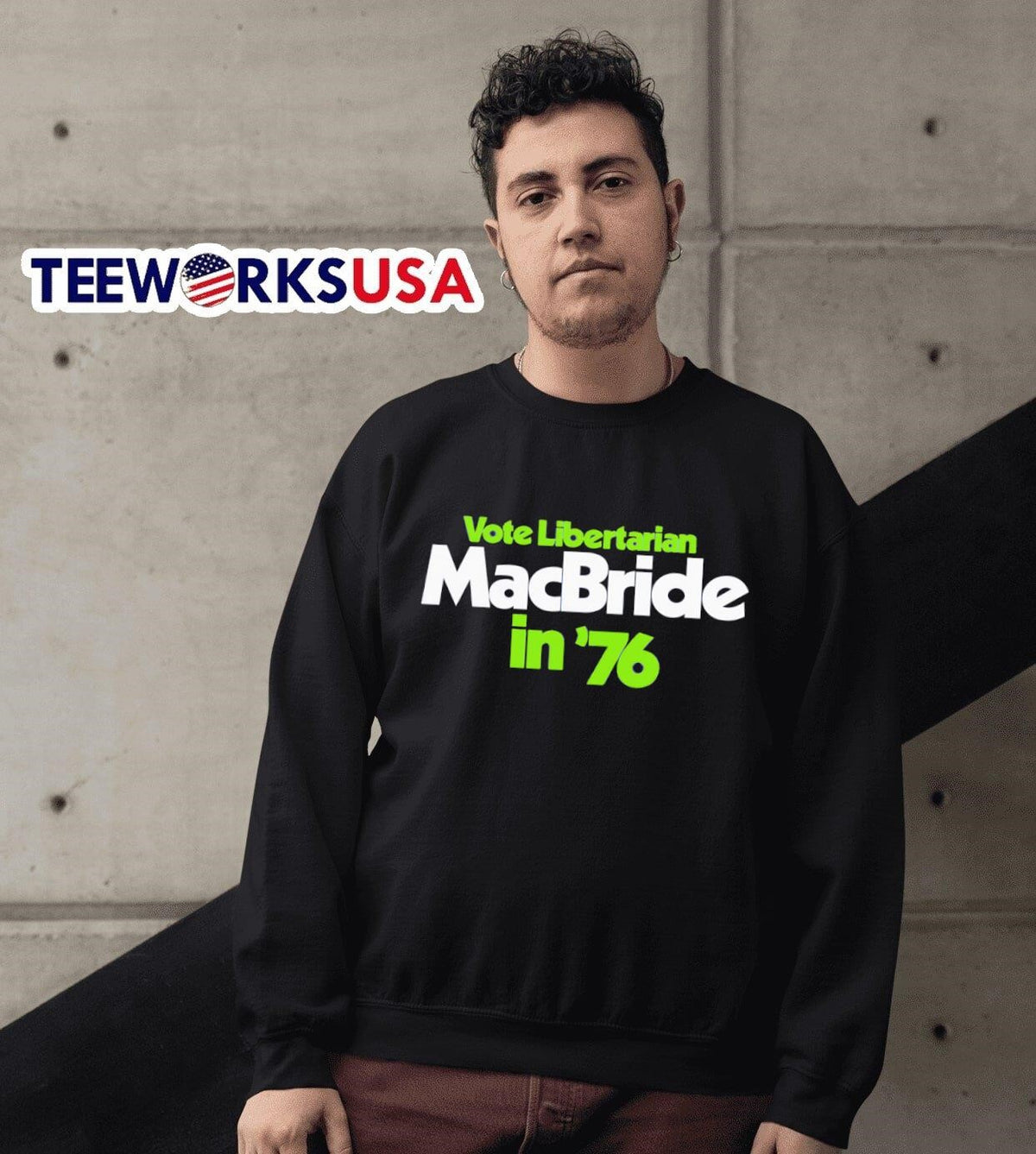 Vote Libertarian Macbride In '76 - Adult & Kids T-Shirts, Sweatshirts & Hoodies apparel design preview 6
