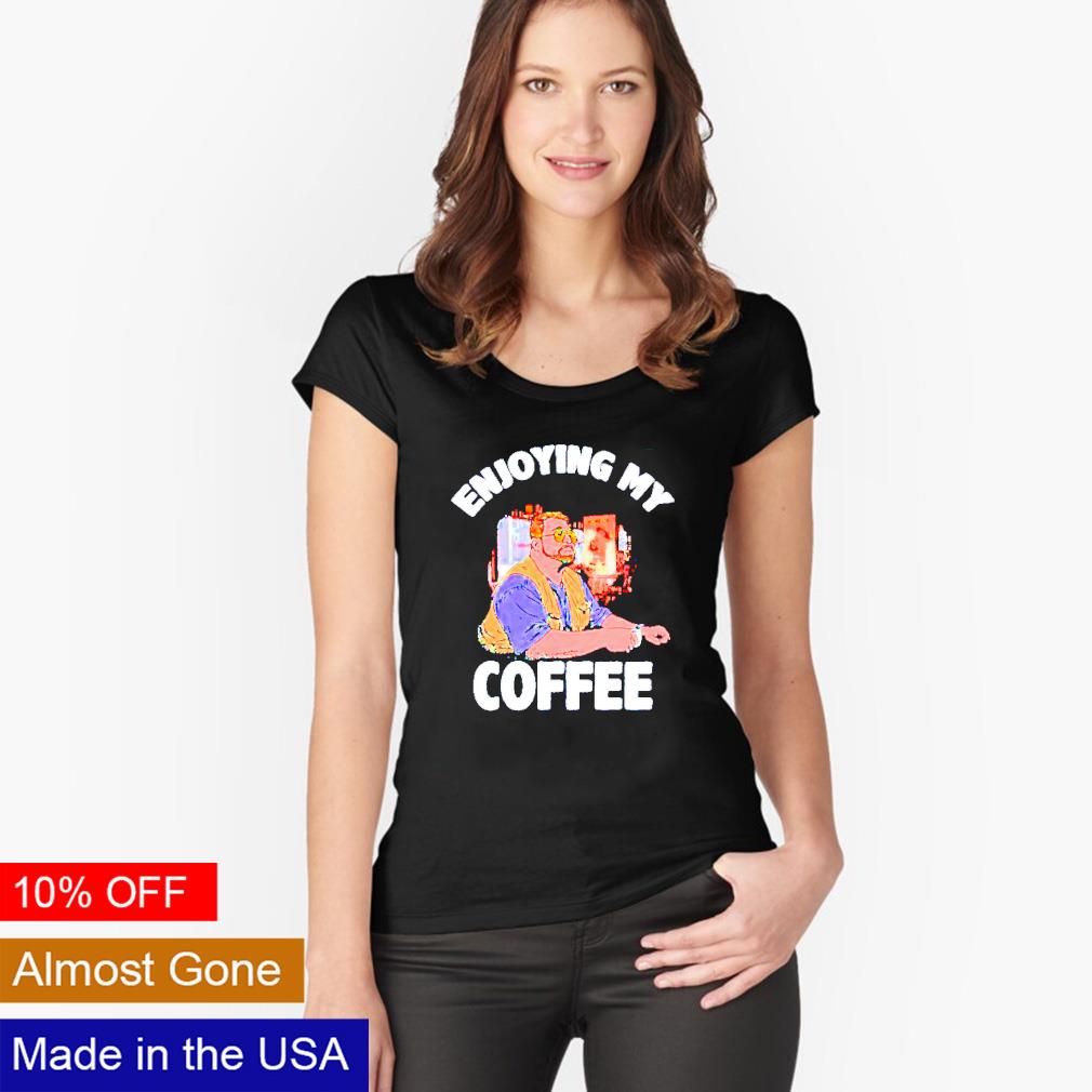 Enjoying my coffee coaster - Adult & Kids T-Shirts, Sweatshirts & Hoodies apparel design preview 3