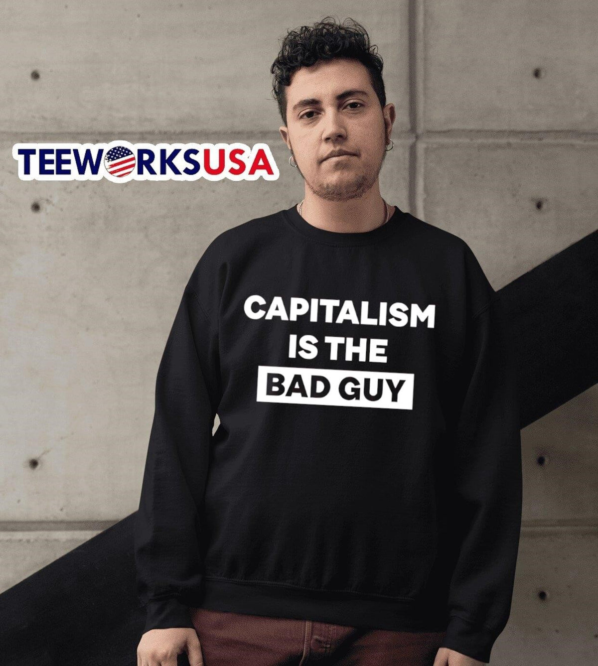 Capitalism is the bad guy - Adult & Kids T-Shirts, Sweatshirts & Hoodies apparel design preview 3