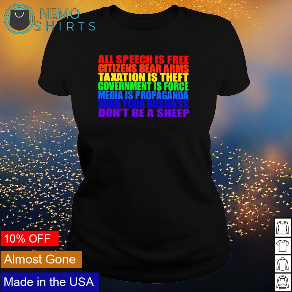 All speech is free citizens bear arms taxation theft - Adult & Kids T-Shirts, Sweatshirts & Hoodies apparel design preview 3