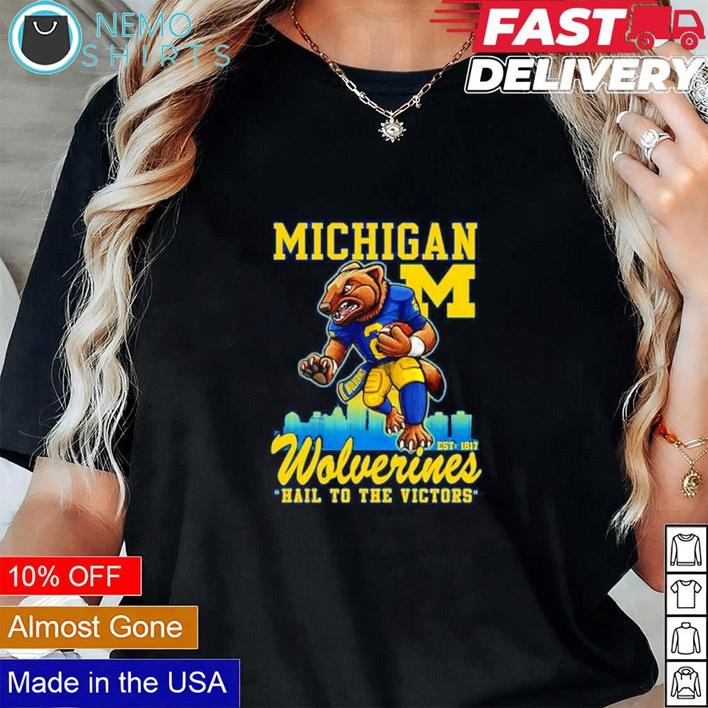 Michigan Wolverines hail to the victors - Adult & Kids T-Shirts, Sweatshirts & Hoodies apparel design preview 2