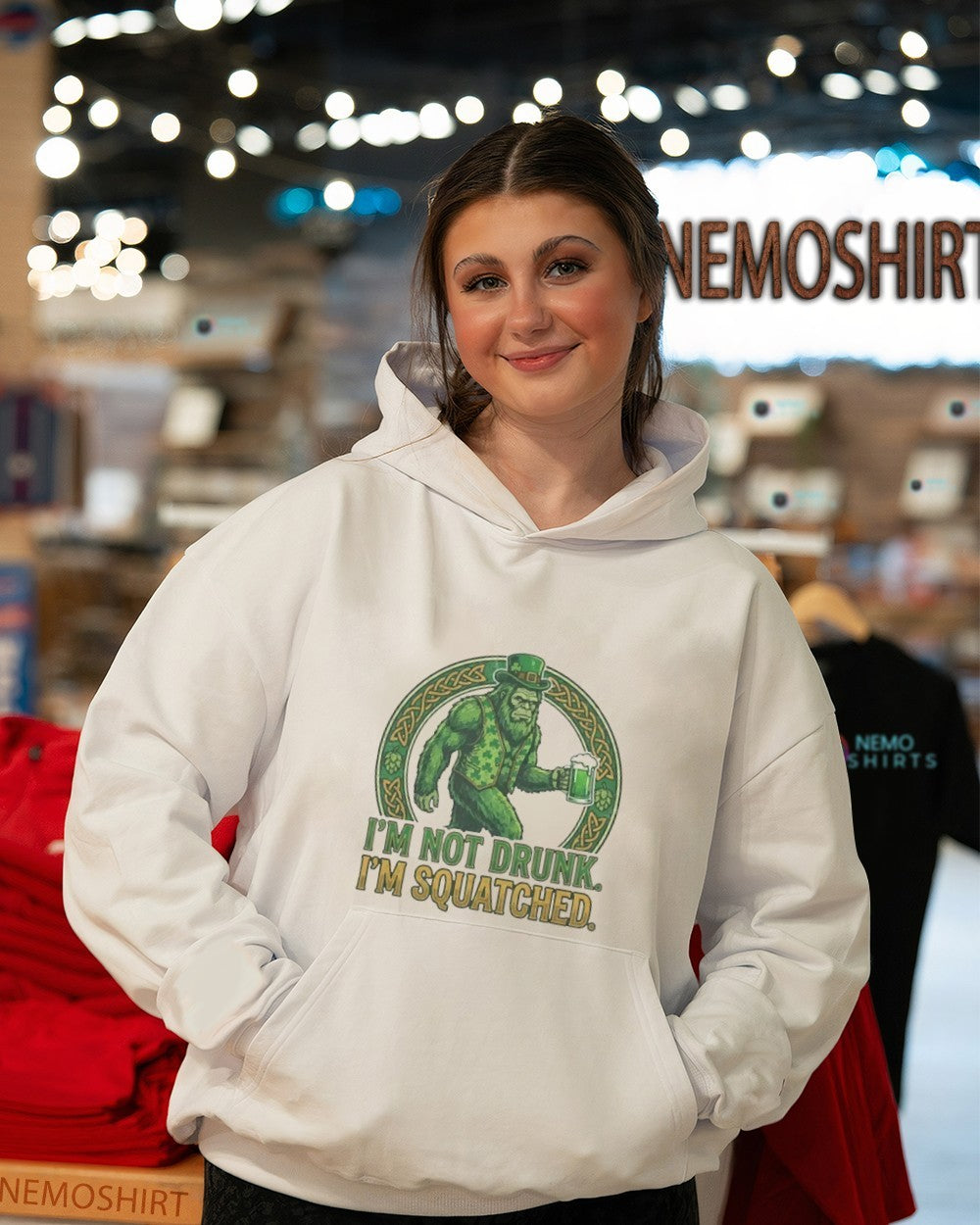 I'm not drunk squatched St Patrick's Day bigfoot - Adult & Kids T-Shirts, Sweatshirts & Hoodies apparel design preview 3