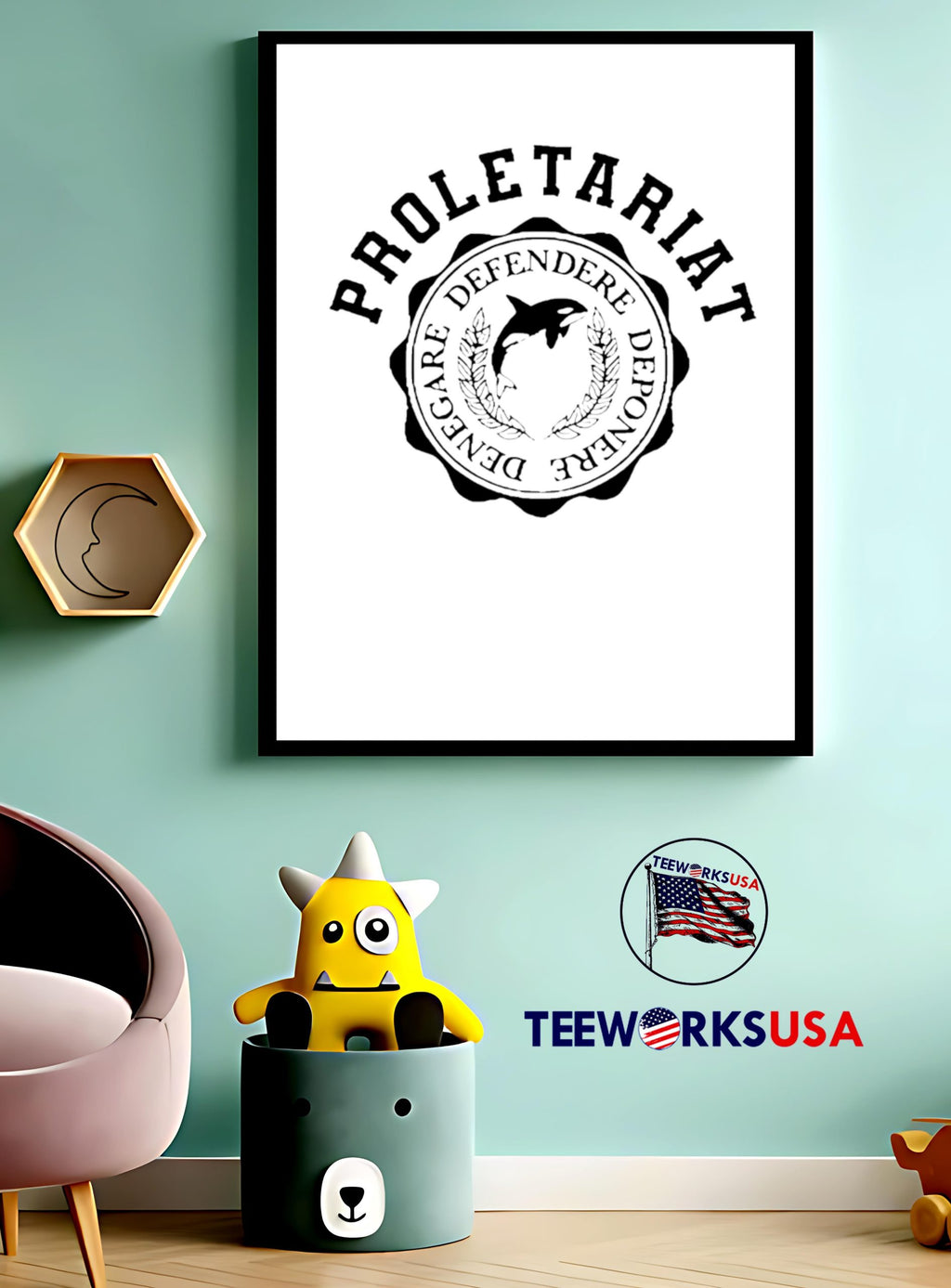 Team Orca Proletariat Defendere Deponere Denegare - Adult & Kids T-Shirts, Sweatshirts & Hoodies apparel design preview 4