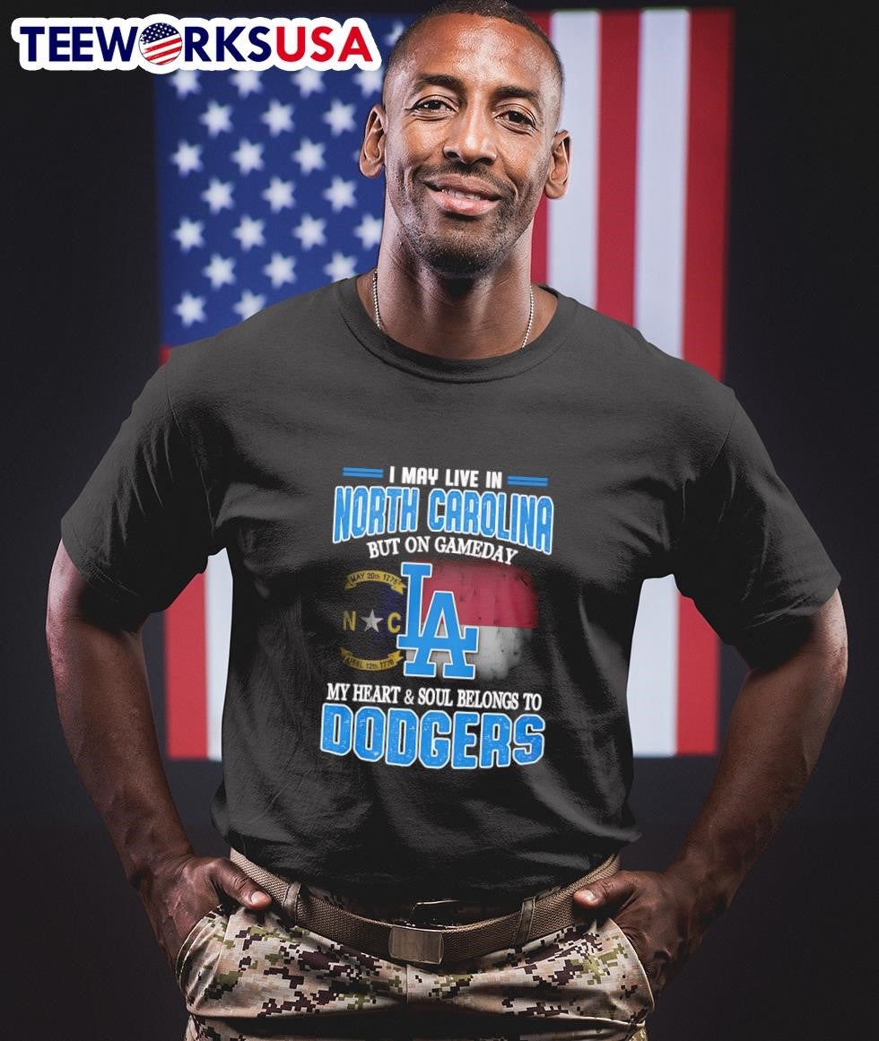 I may live in North Carolina but on gameday my heart - Adult & Kids T-Shirts, Sweatshirts & Hoodies apparel design preview 1