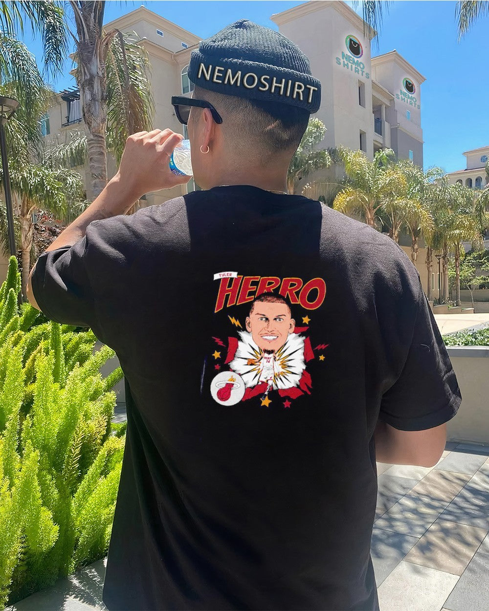 Tyler Herro Miami Heat player caricature - Adult & Kids T-Shirts, Sweatshirts & Hoodies apparel design preview 4