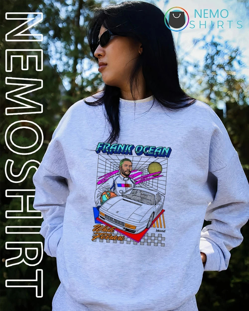 Frank Ocean White Ferrari Blond Retro Bootleg - Adult & Kids T-Shirts, Sweatshirts & Hoodies apparel design preview 4