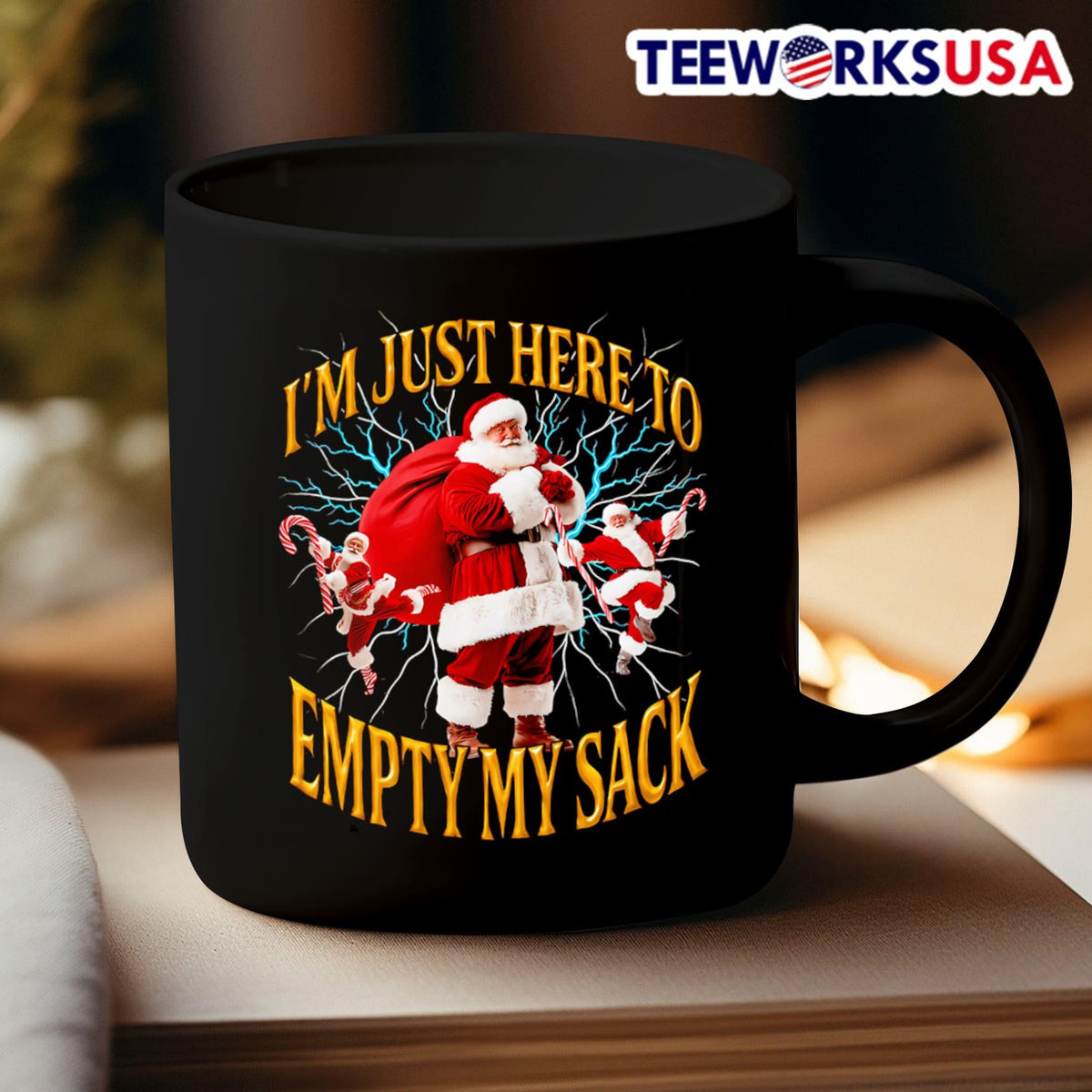 I'm just here to empty my sack Santa - Adult & Kids T-Shirts, Sweatshirts & Hoodies apparel design preview 3