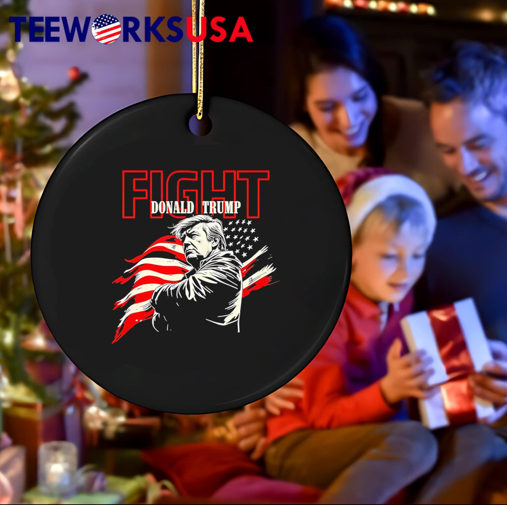 FIGHT Donald Trump American Flag - Adult & Kids T-Shirts, Sweatshirts & Hoodies apparel design preview 4