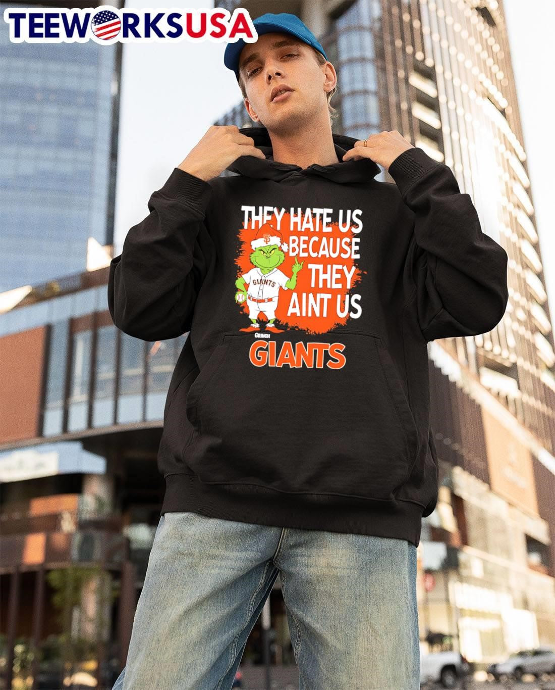 San Francisco Giants Grinch Christmas They Hate Us - Adult & Kids T-Shirts, Sweatshirts & Hoodies apparel design preview 3