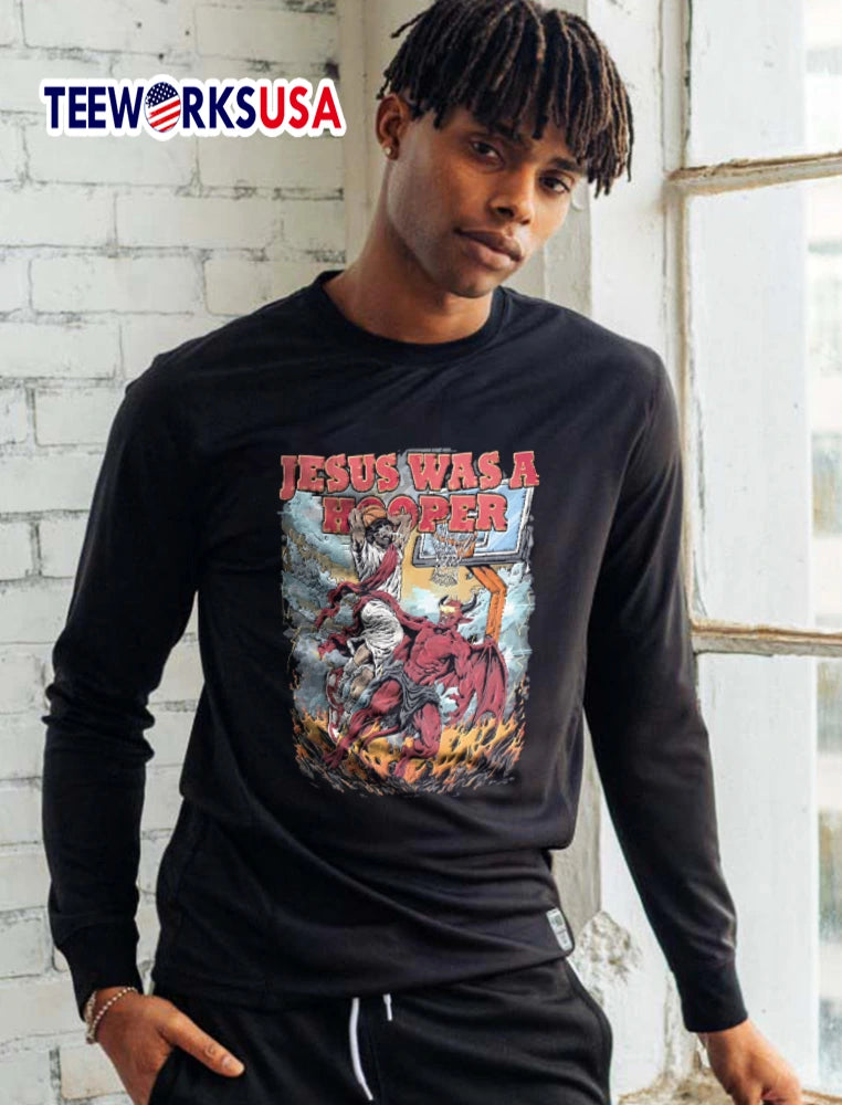Jesus Was A Hooper And Devil Basketball Slam Dunk - Adult & Kids T-Shirts, Sweatshirts & Hoodies apparel design preview 5