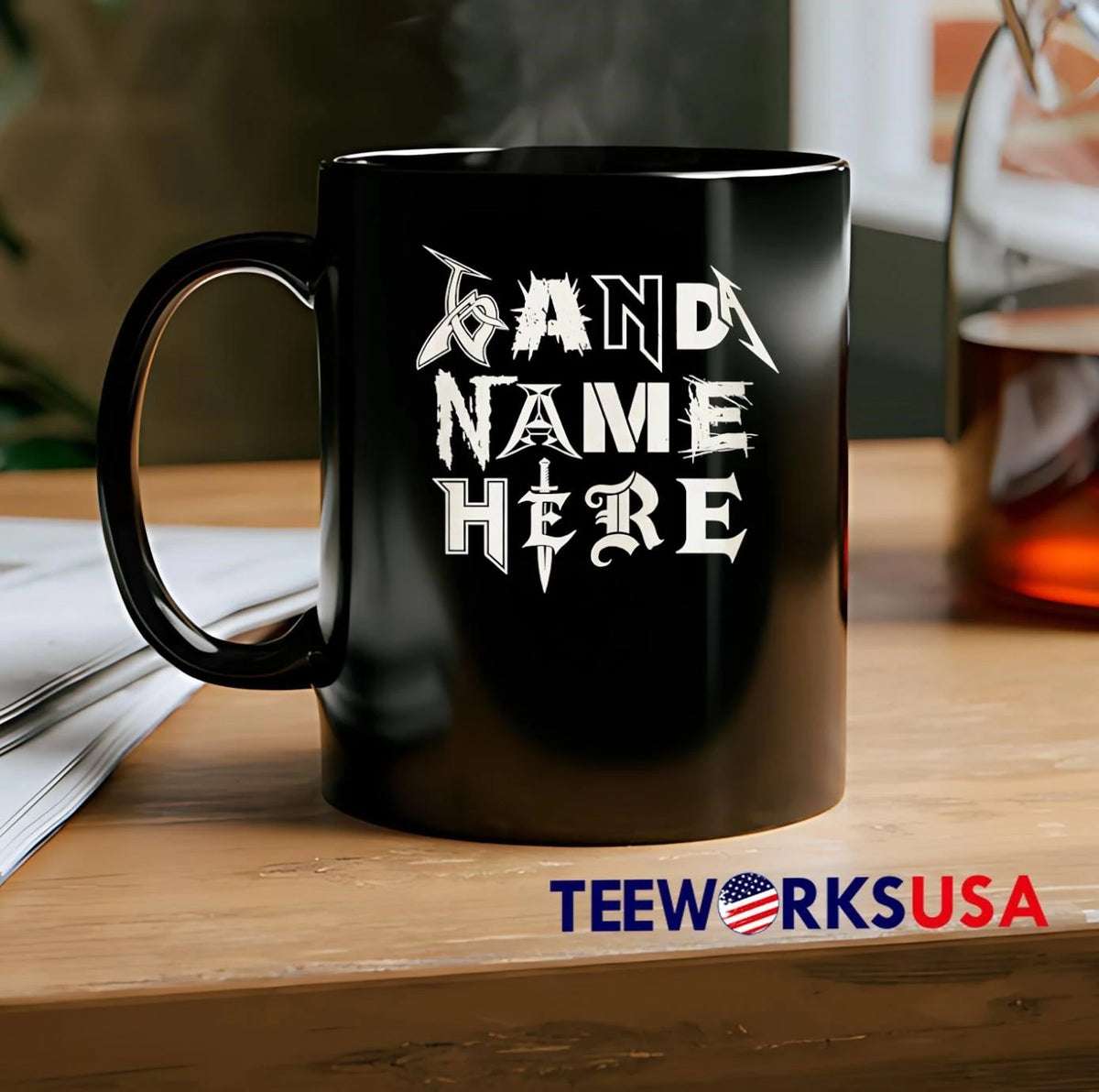 Band Name Here Heavy Metal Rock Music Font Style - Adult & Kids T-Shirts, Sweatshirts & Hoodies apparel design preview 2