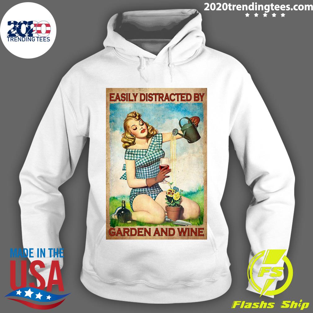 Easily Distracted By Garden And Wine Vintage Art - Adult & Kids T-Shirts, Sweatshirts & Hoodies apparel design preview 2
