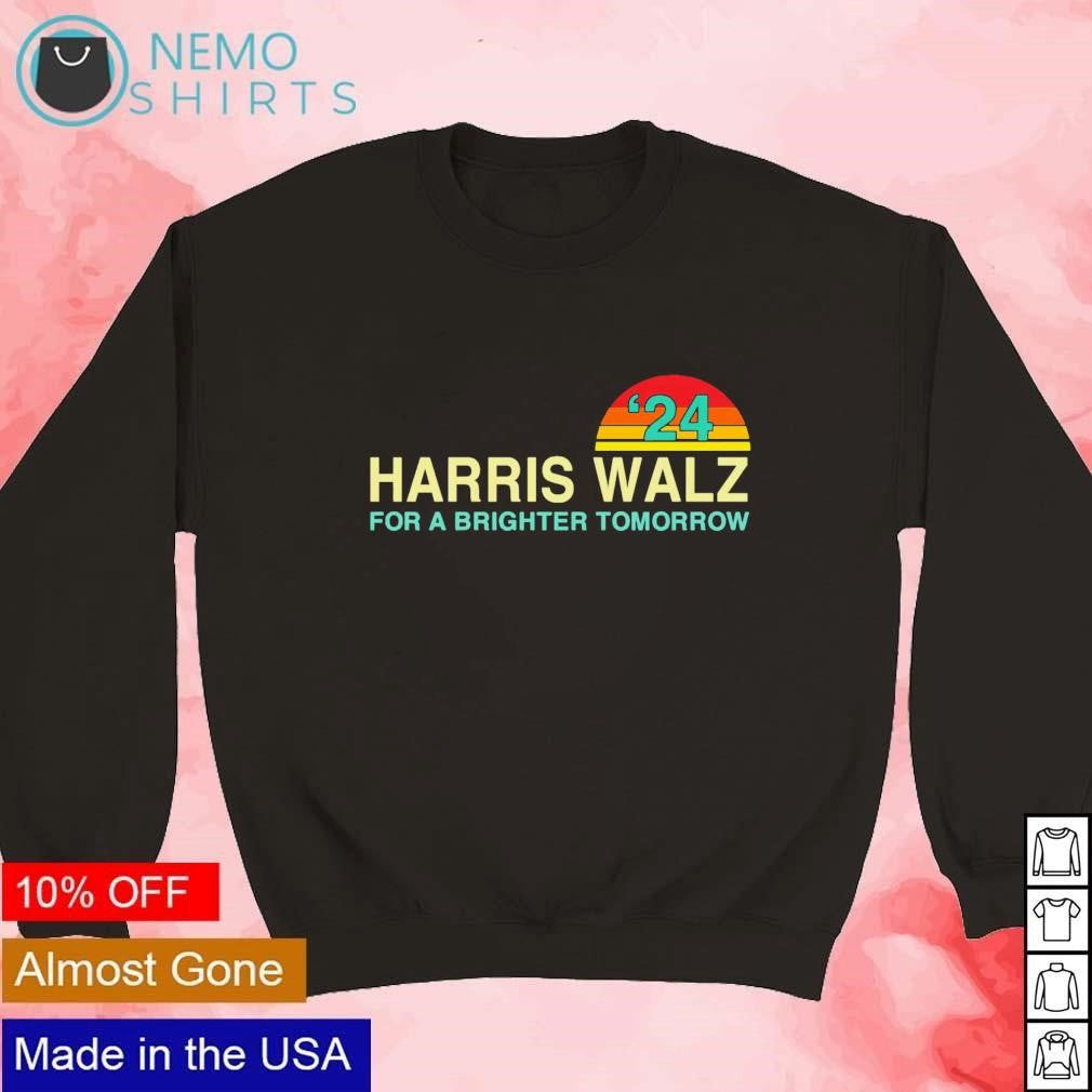 Harris Walz 2024 for a brighter tomorrow - Adult & Kids T-Shirts, Sweatshirts & Hoodies apparel design preview 3
