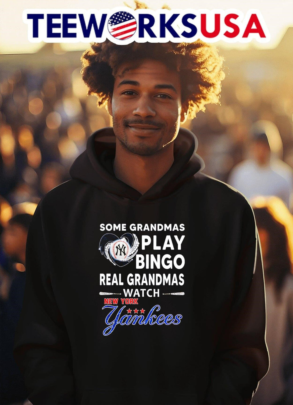 Some grandmas play bingo real watch New York Yankees - Adult & Kids T-Shirts, Sweatshirts & Hoodies apparel design preview 2