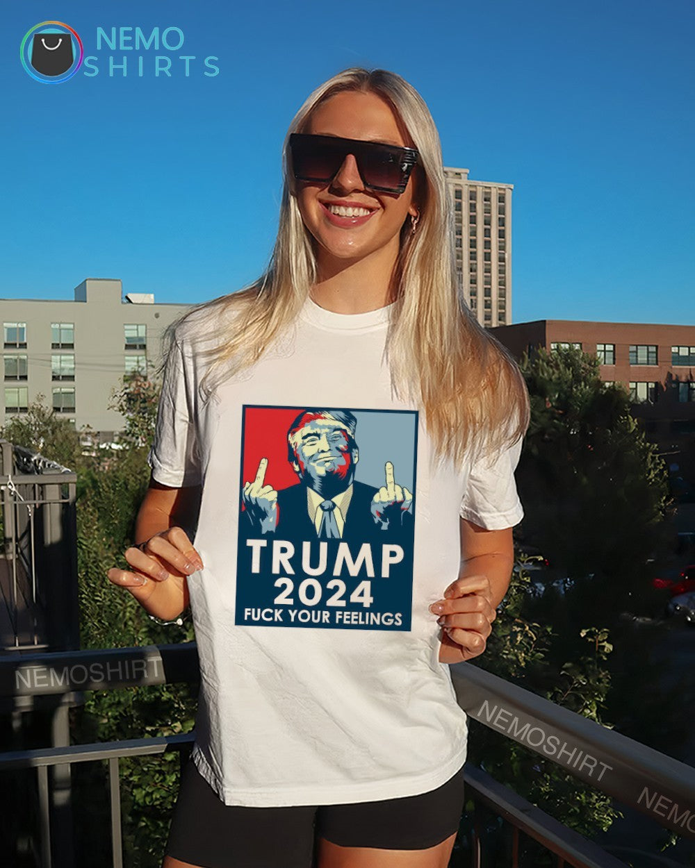 Trump 2024 fuck your feelings hope style - Adult & Kids T-Shirts, Sweatshirts & Hoodies apparel design preview 6