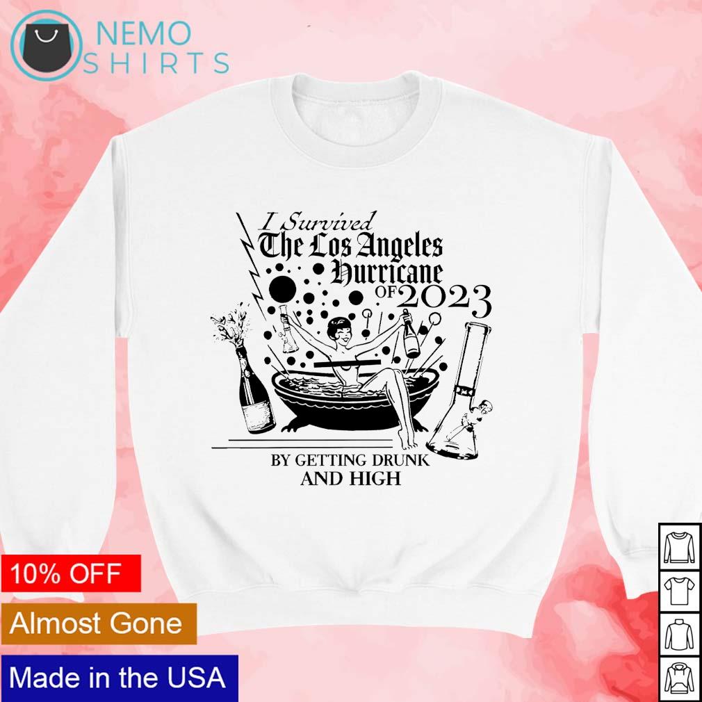 I survived the Los Angeles hurricane of 2023 by - Adult & Kids T-Shirts, Sweatshirts & Hoodies apparel design preview 3
