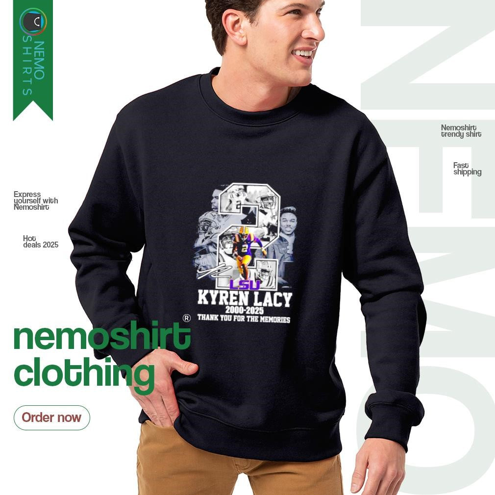 Kyren Lacy LSU Tigers 2000 2025 thank you for the - Adult & Kids T-Shirts, Sweatshirts & Hoodies apparel design preview 4